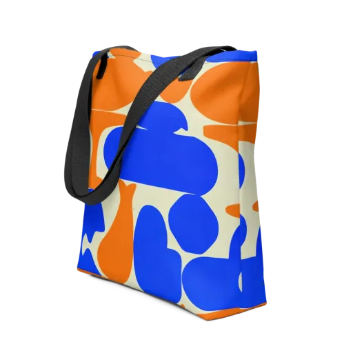 Cobalt Tangerine Totem on a Tote Bag