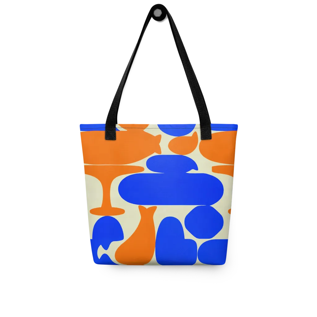Cobalt Tangerine Totem on Tote Bag — Front