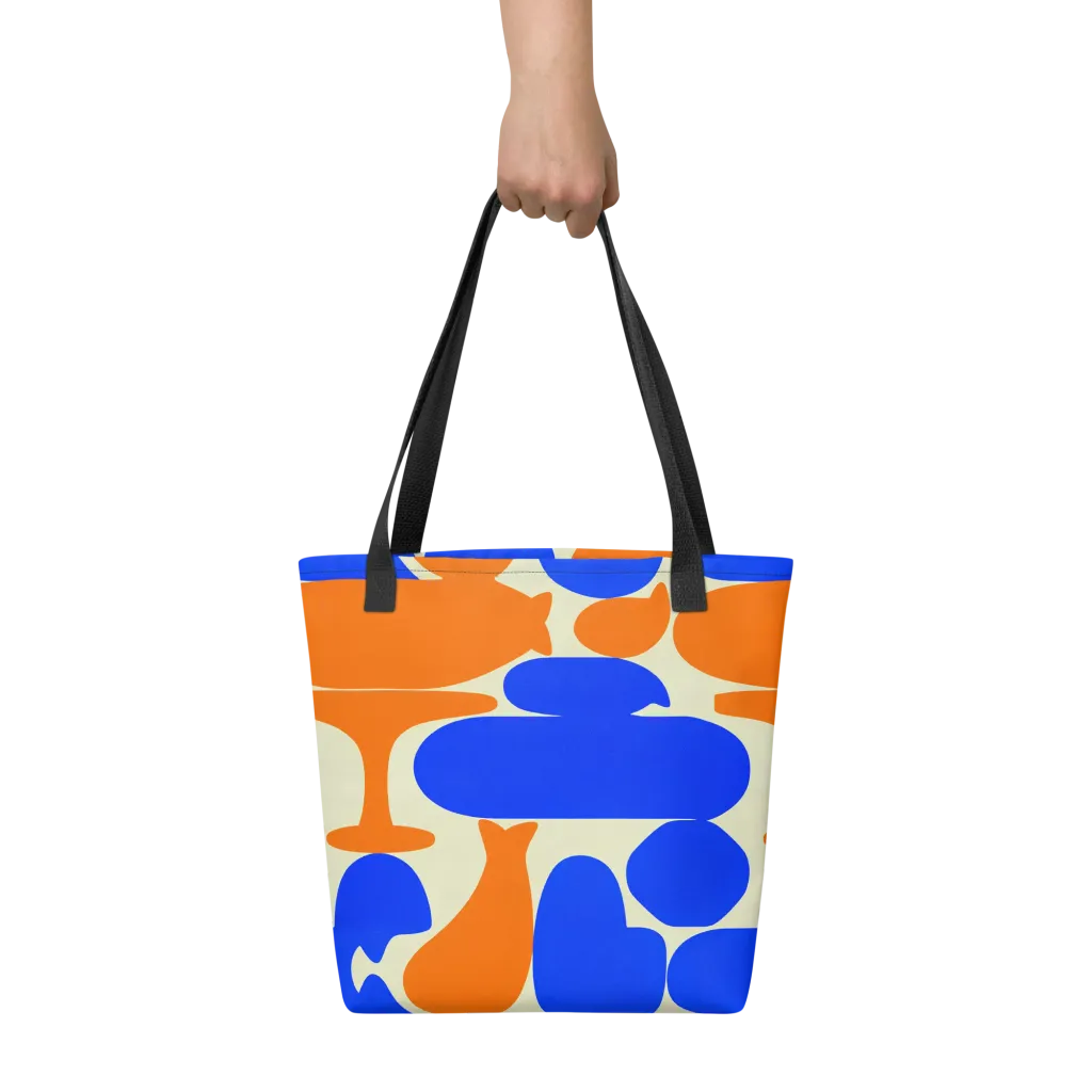 Cobalt Tangerine Totem on Tote Bag — Front
