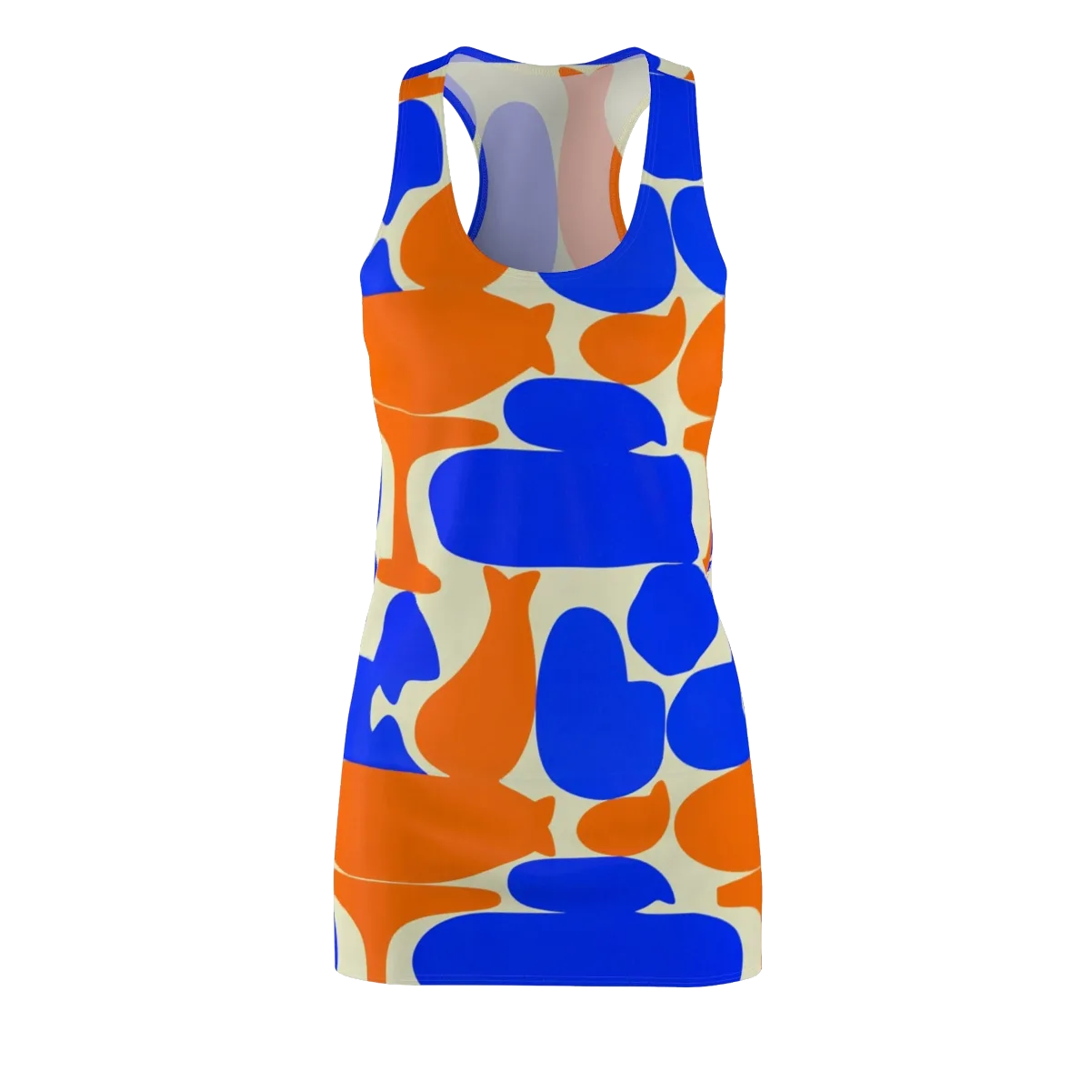 Cobalt Tangerine Totem on Racerback Dress — Front
