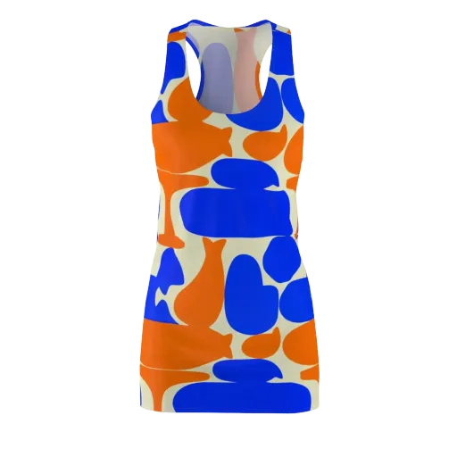 Cobalt Tangerine Totem on a Racerback Dress