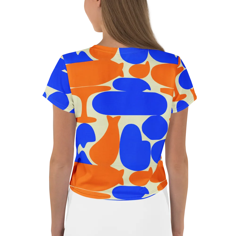Cobalt Tangerine Totem on Crop Tee — Back