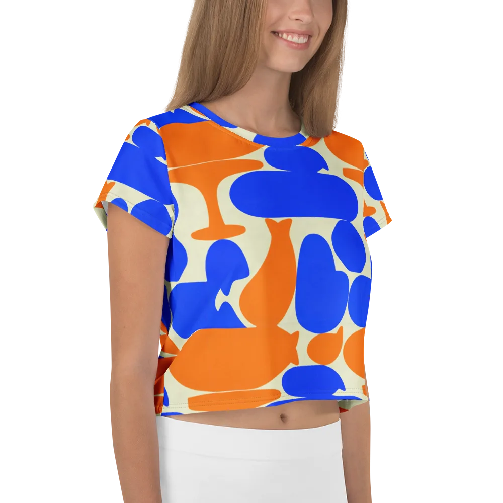 Cobalt Tangerine Totem on Crop Tee — Right
