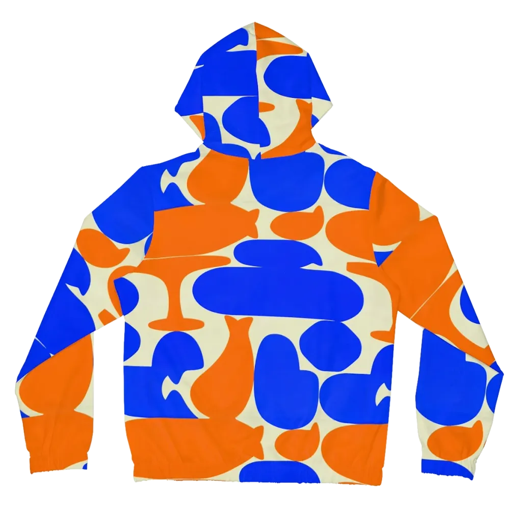 Cobalt Tangerine Totem on Women's Full-Zip Hoodie — Back