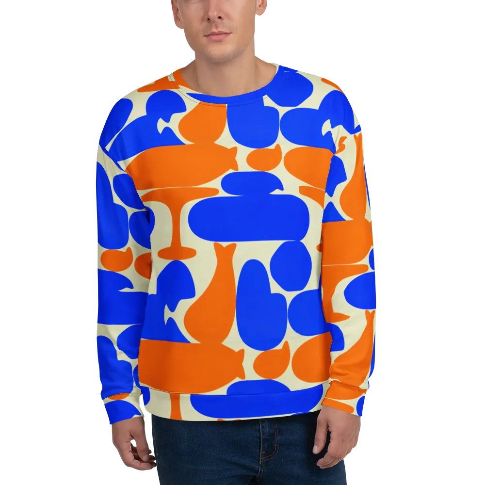 Cobalt Tangerine Totem on Sweatshirt — Front