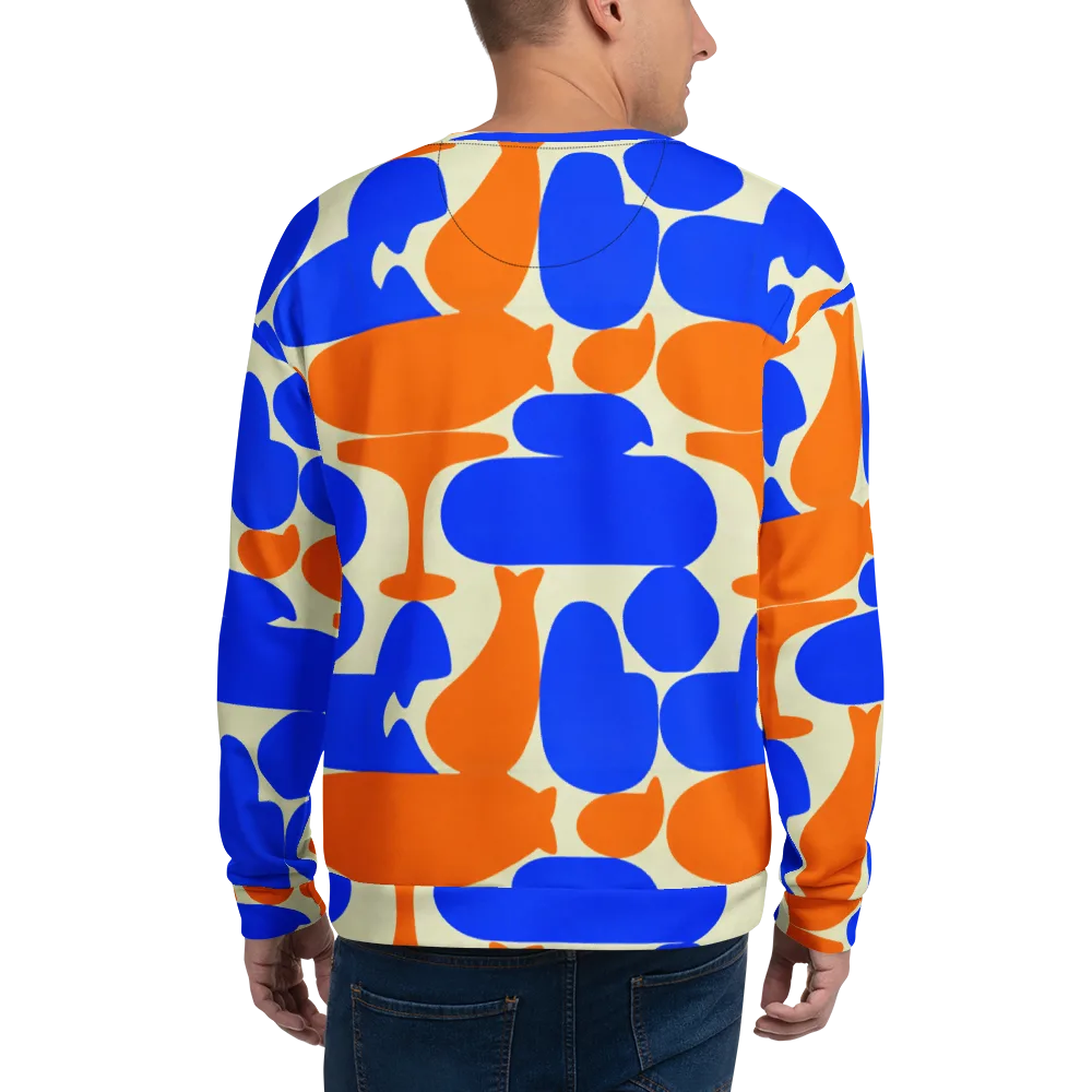 Cobalt Tangerine Totem on Sweatshirt — Back