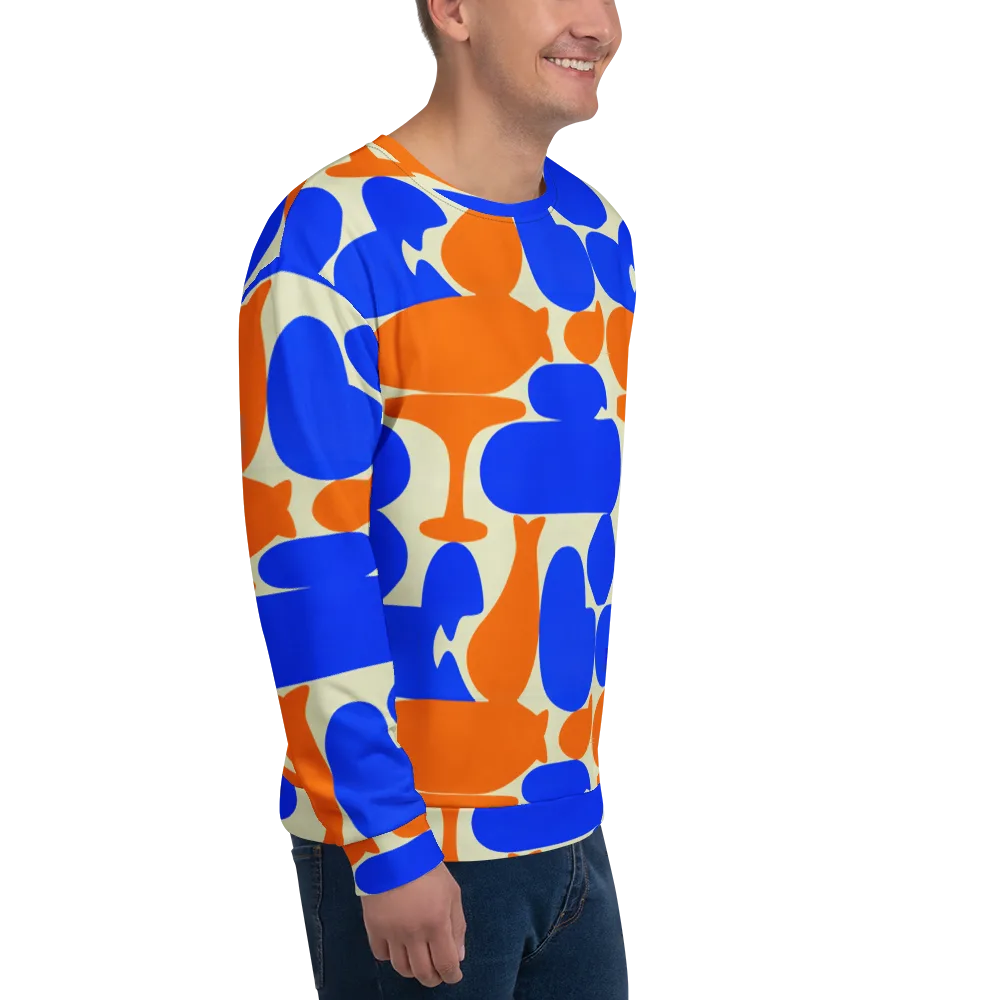Cobalt Tangerine Totem on Sweatshirt — Right Front