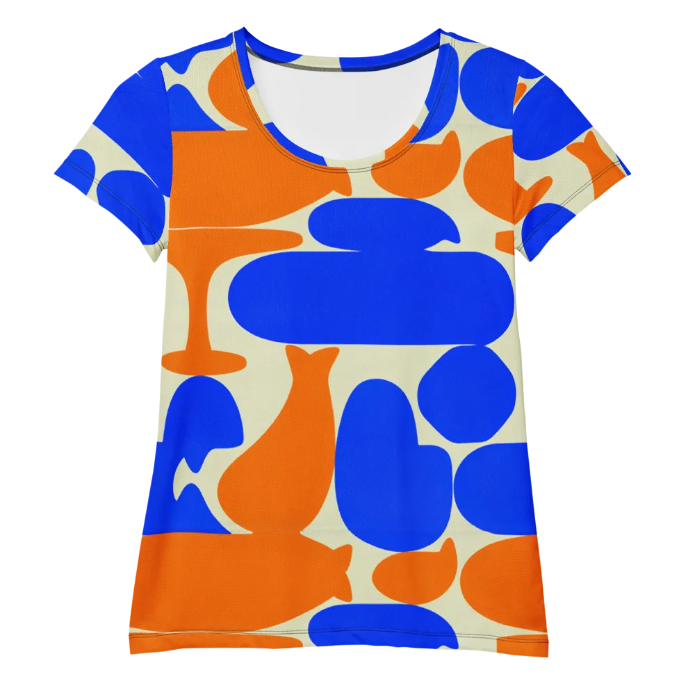 Cobalt Tangerine Totem on Women's Athletic T-Shirt — Front