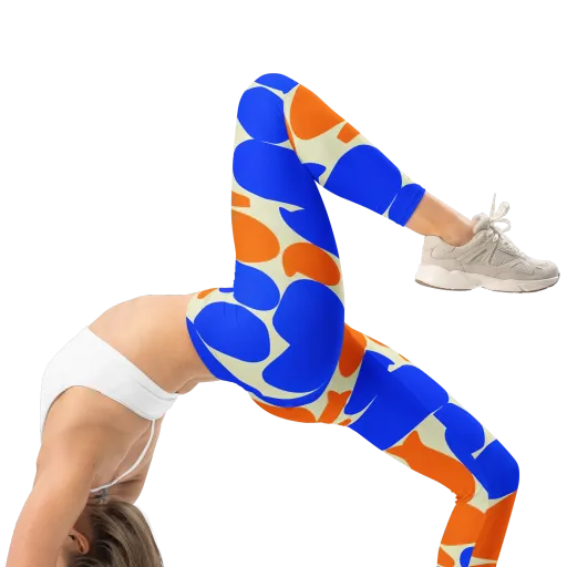 Cobalt Tangerine Totem on a Leggings