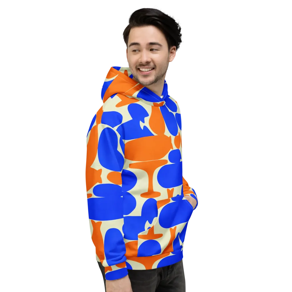 Cobalt Tangerine Totem on Hoodie — Right