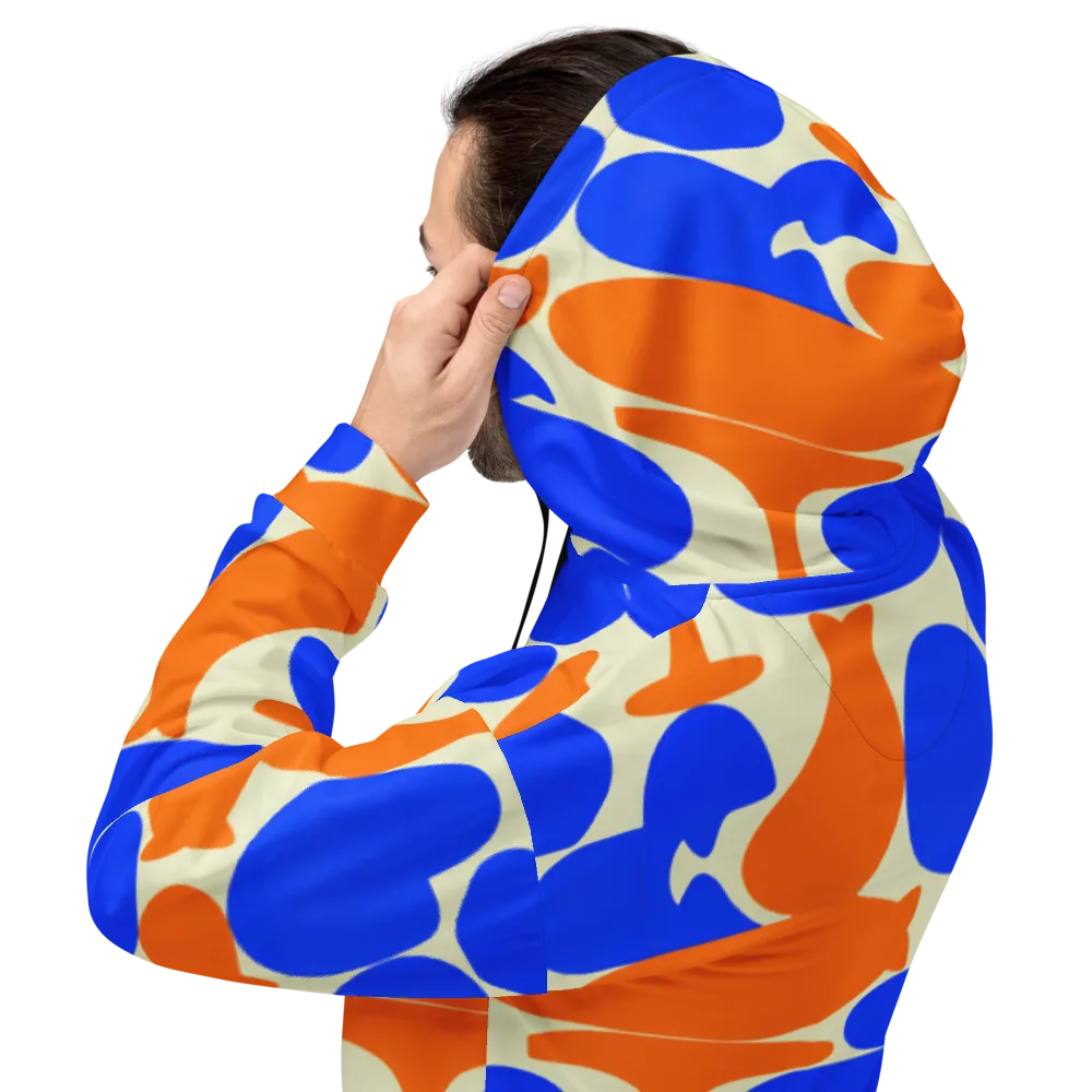 Cobalt Tangerine Totem on Hoodie — Back