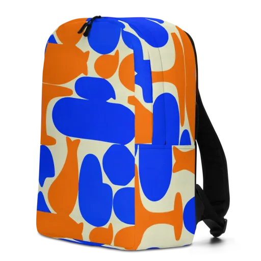 Cobalt Tangerine Totem on a Minimalist Backpack