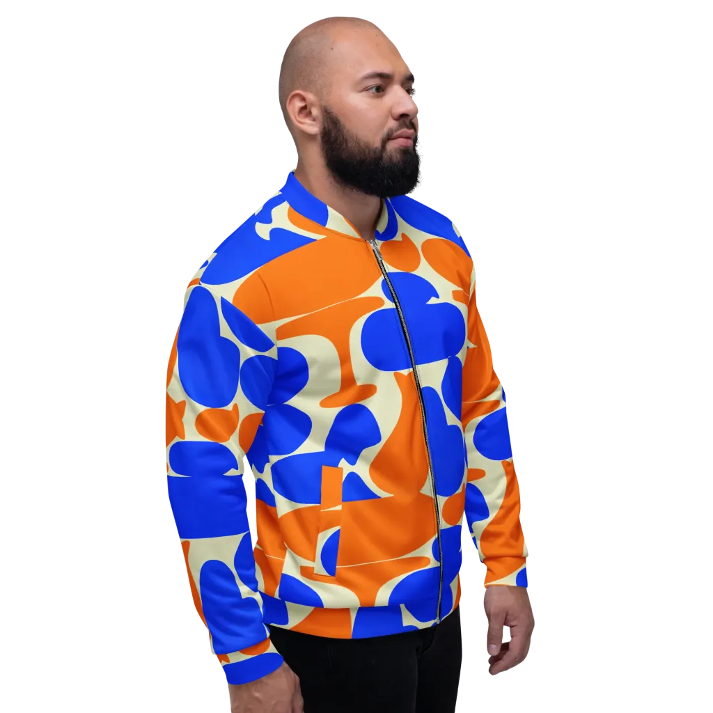 Cobalt Tangerine Totem on Bomber Jacket — Right