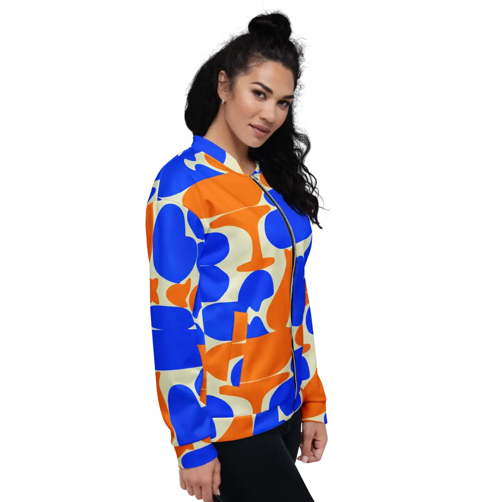 Cobalt Tangerine Totem on Bomber Jacket — Right