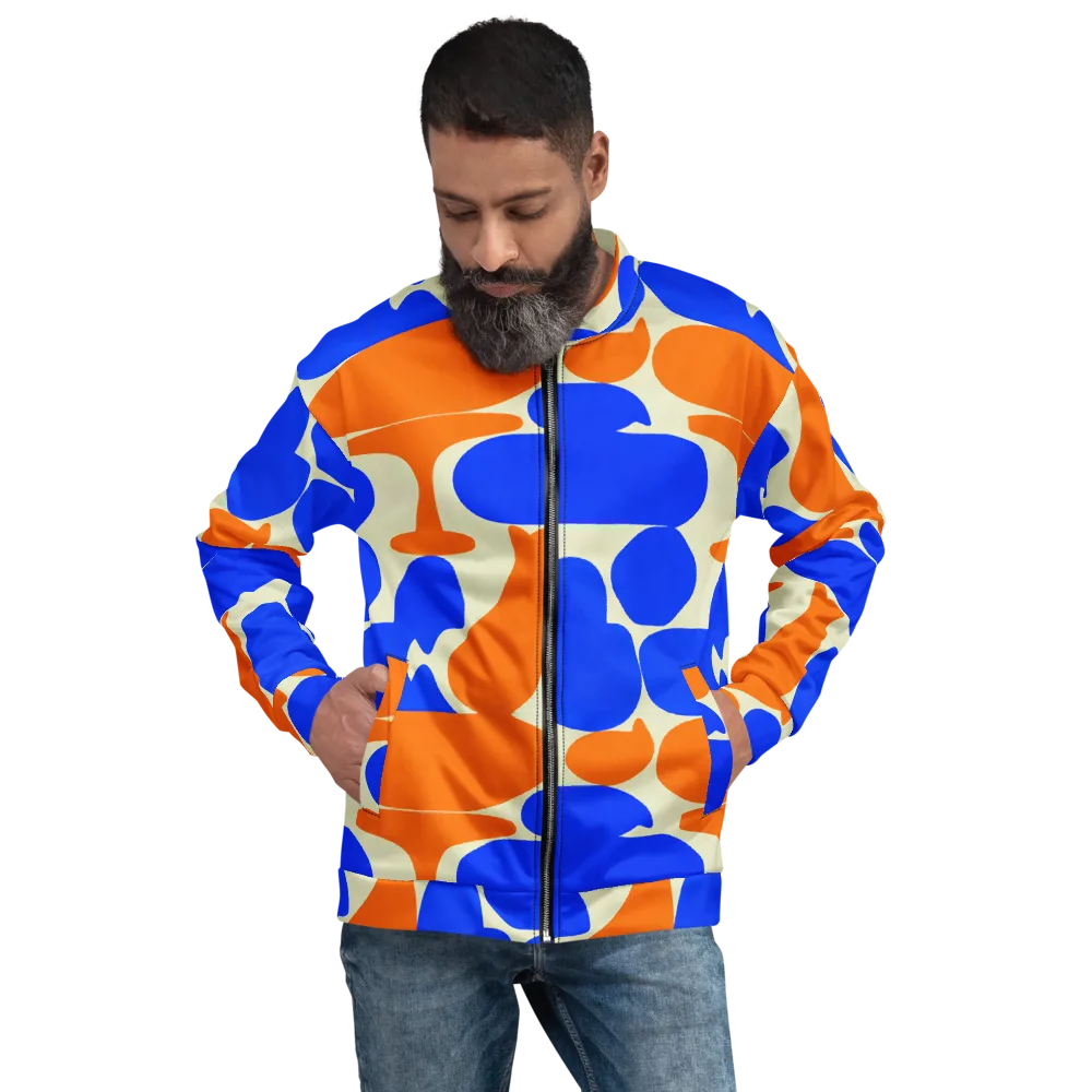 Cobalt Tangerine Totem on Bomber Jacket — Front
