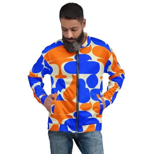 Cobalt Tangerine Totem on a Bomber Jacket