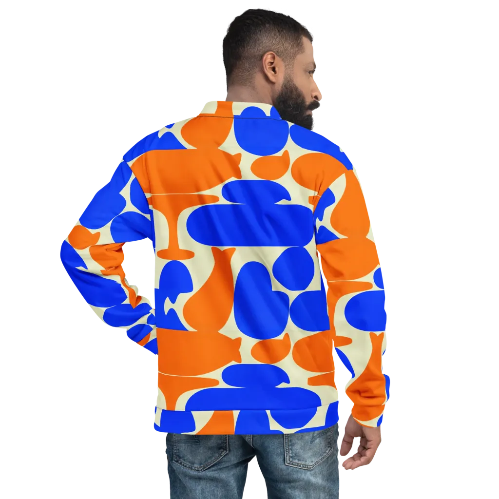 Cobalt Tangerine Totem on Bomber Jacket — Back