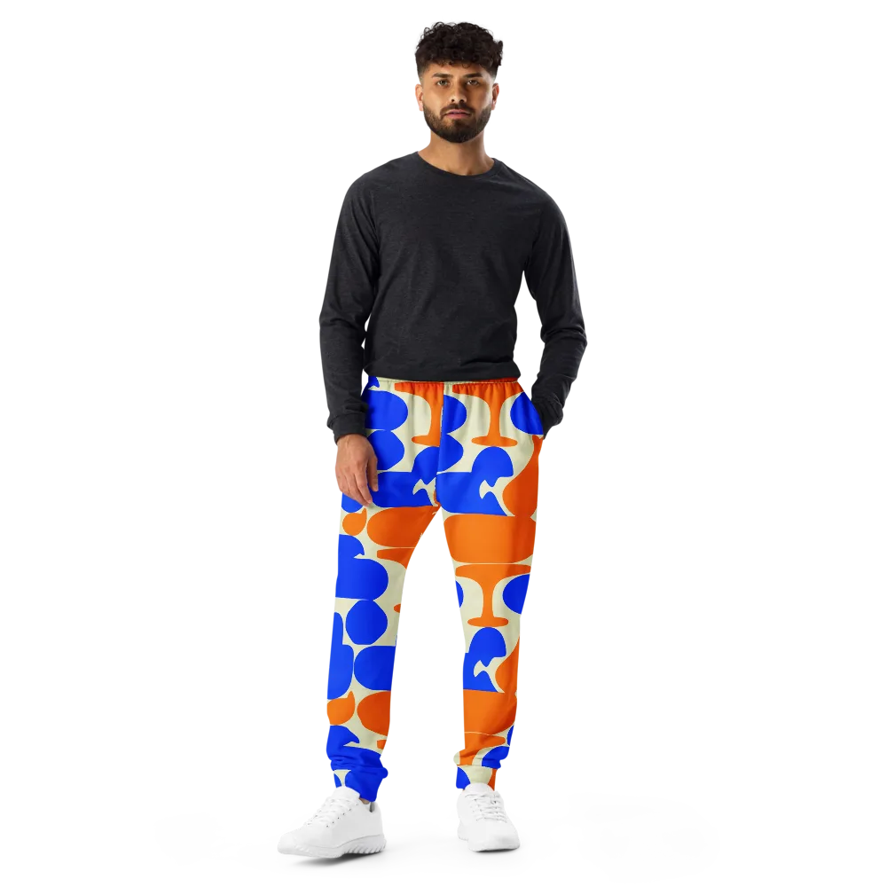 Cobalt Tangerine Totem on Men's Joggers — Front