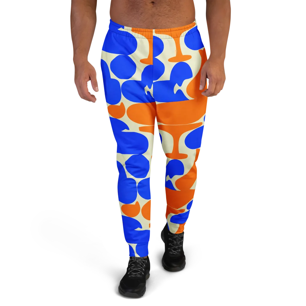 Cobalt Tangerine Totem on Men's Joggers — Front