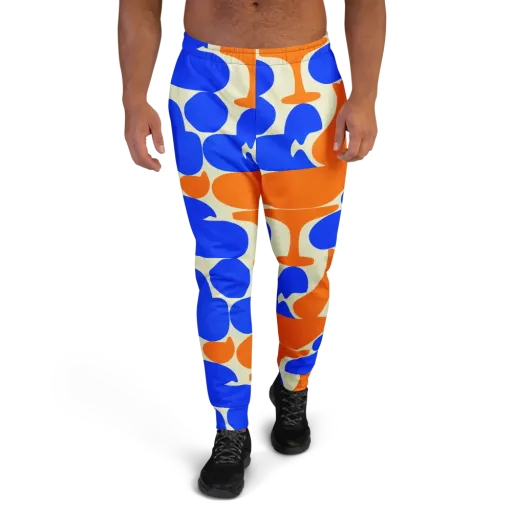 Cobalt Tangerine Totem on a Men's Joggers