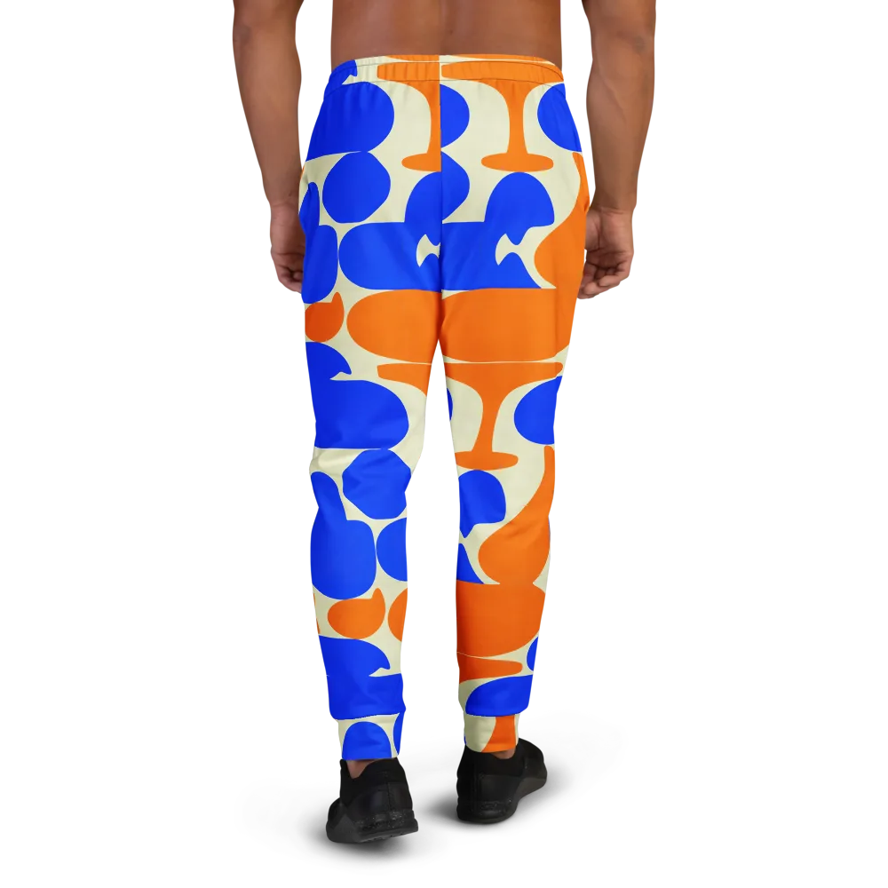 Cobalt Tangerine Totem on Men's Joggers — Back