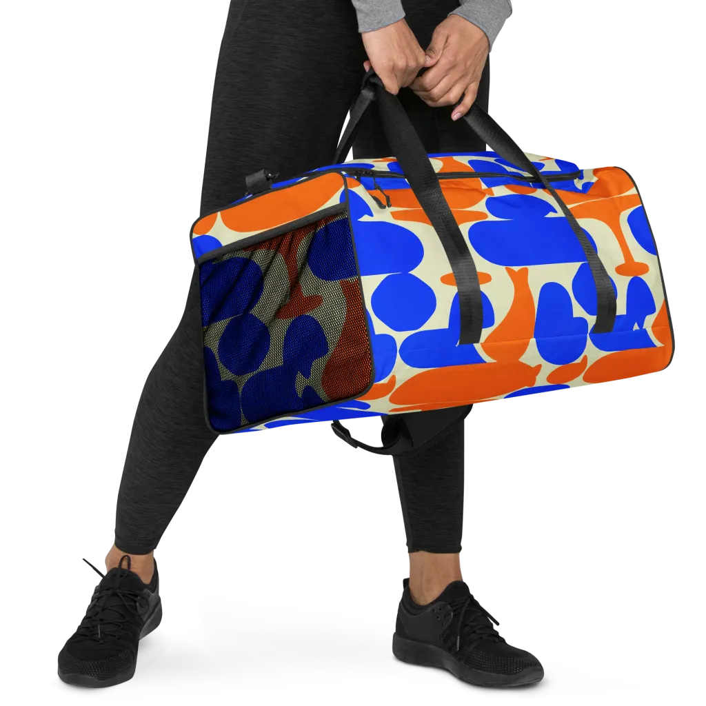 Cobalt Tangerine Totem on Duffle Bag — Right Front