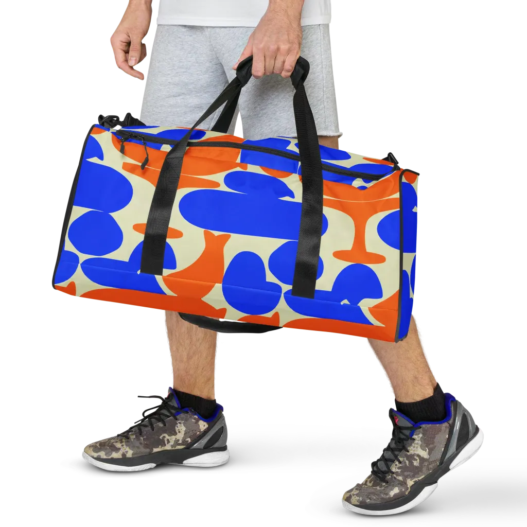 Cobalt Tangerine Totem on Duffle Bag — Front