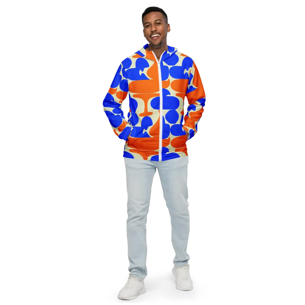Cobalt Tangerine Totem on Men's Windbreaker — Front