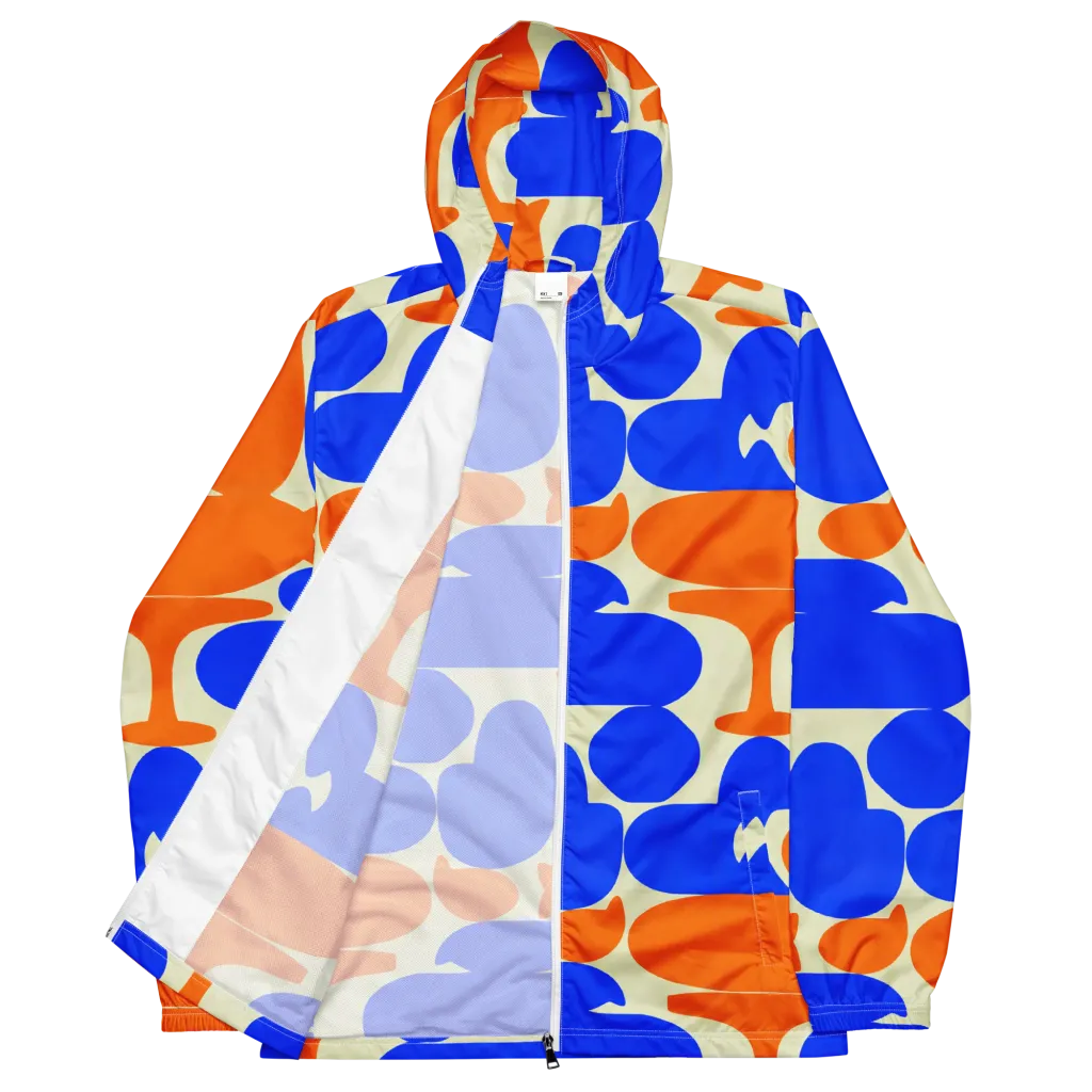 Cobalt Tangerine Totem on Men's Windbreaker — Front