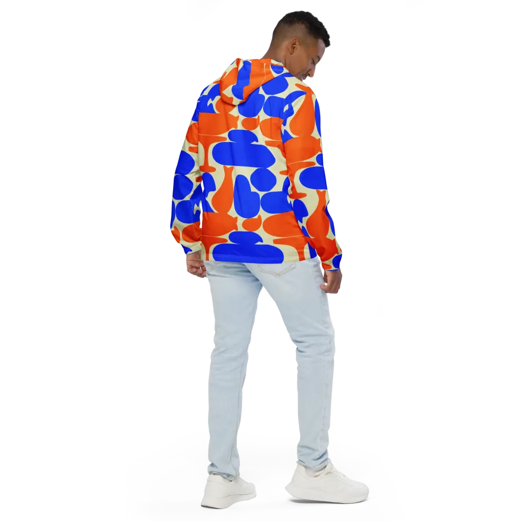 Cobalt Tangerine Totem on Men's Windbreaker — Back
