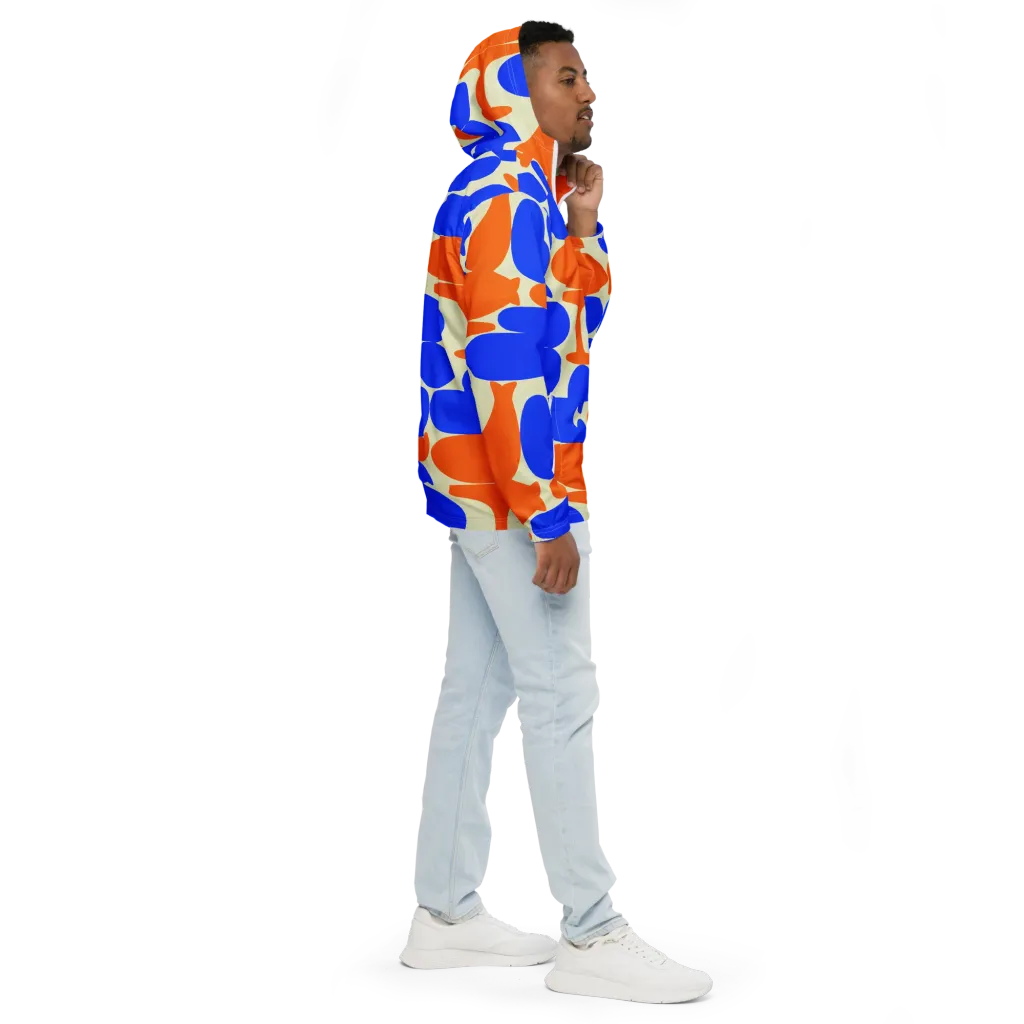 Cobalt Tangerine Totem on Men's Windbreaker — Right