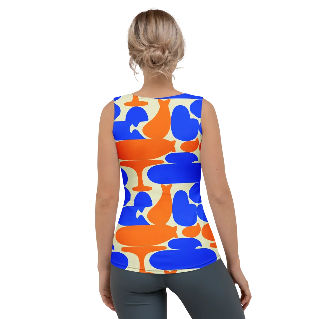 Cobalt Tangerine Totem on Women's Tank Top — Back