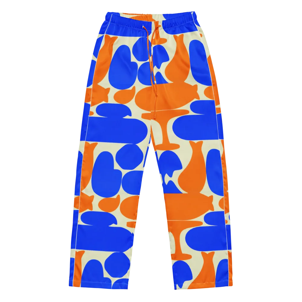 Cobalt Tangerine Totem on Women's Pajama Pants — Front
