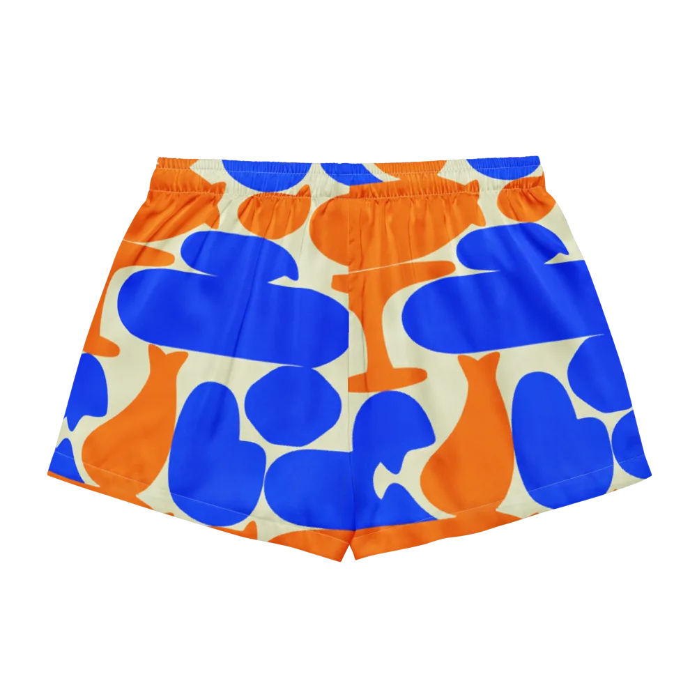 Cobalt Tangerine Totem on Women's Pajama Shorts — Back
