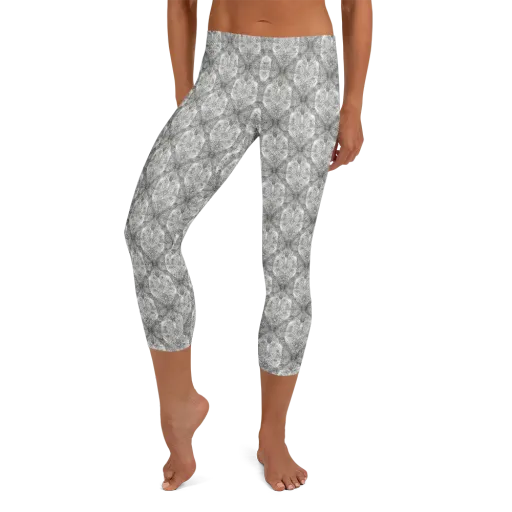 Ivory Filigree on a Capri Leggings