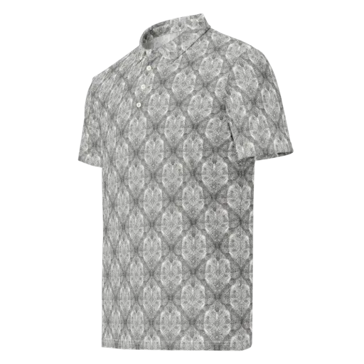 Ivory Filigree on a Men's Slim Fit Polo Shirt