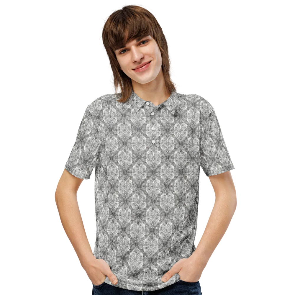 Ivory Filigree on Men's Slim Fit Polo Shirt — Front