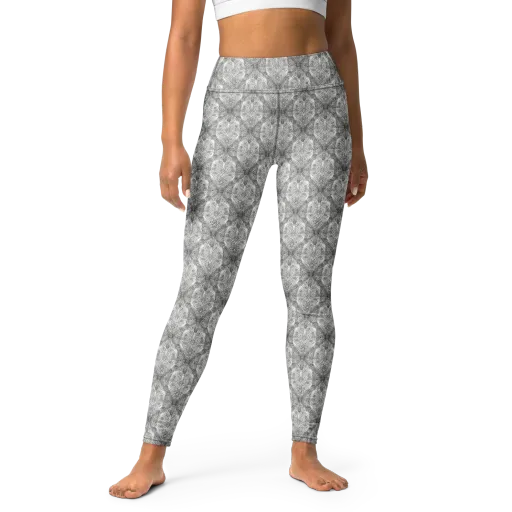 Ivory Filigree on a Yoga Leggings