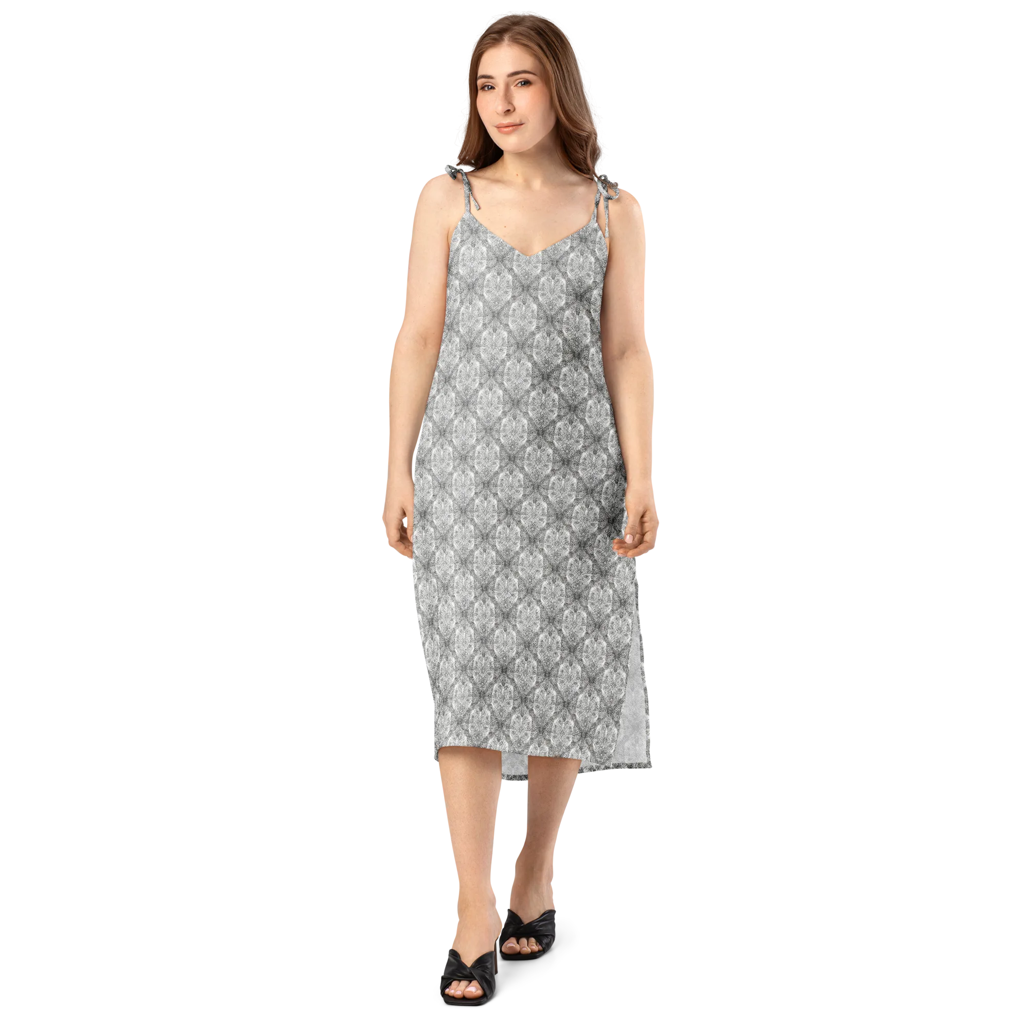 Ivory Filigree on Slip Dress — Front
