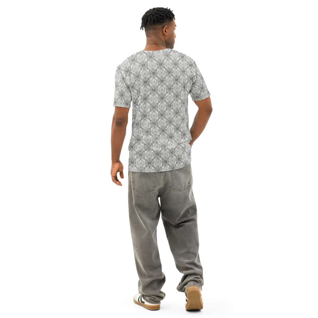 Ivory Filigree on Men's Cotton Crew Neck T-Shirt — Back