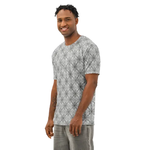 Ivory Filigree on a Men's Cotton Crew Neck T-Shirt