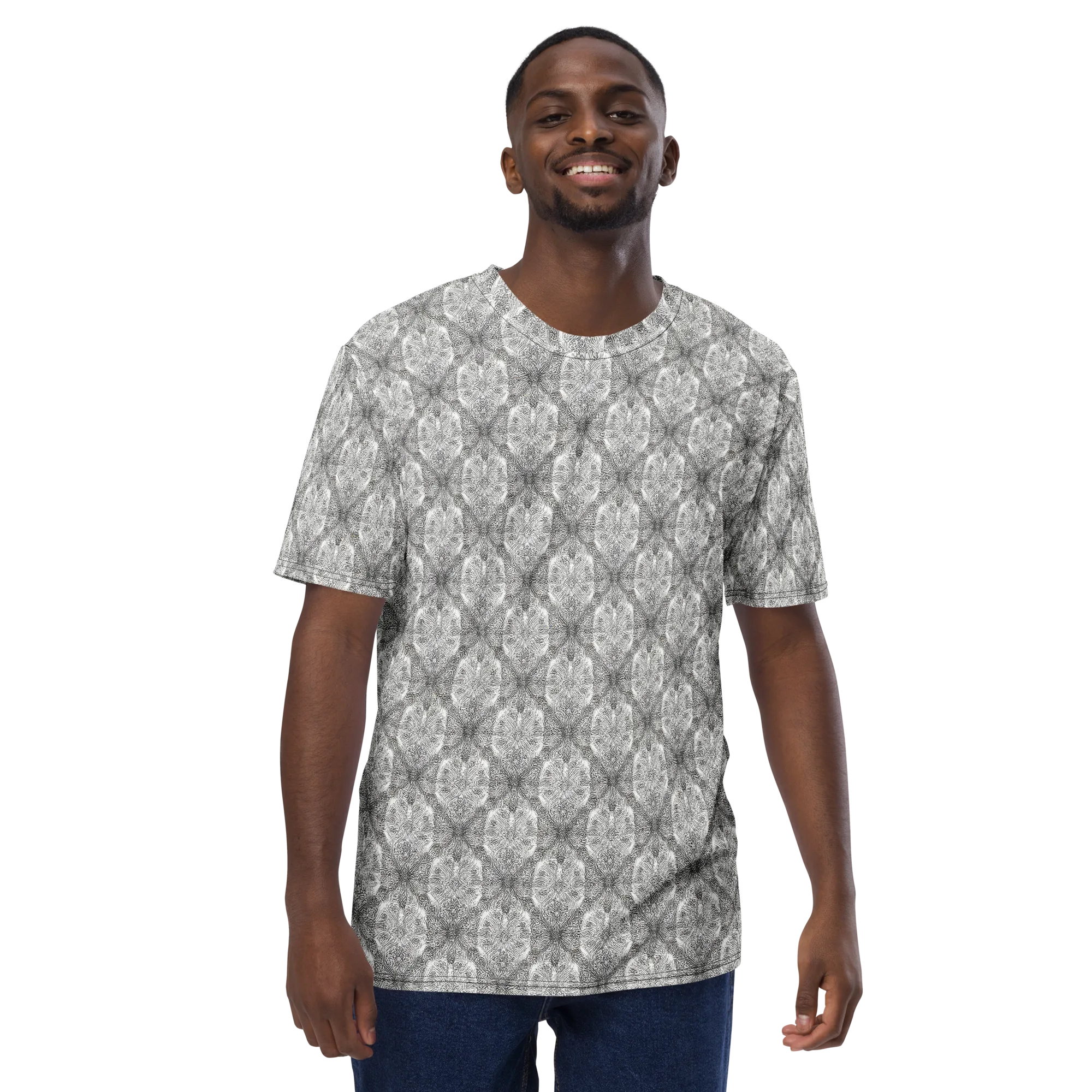 Ivory Filigree on Men's Crew Neck T-Shirt — Front