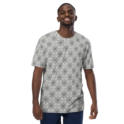 Ivory Filigree on a Men's Crew Neck T-Shirt