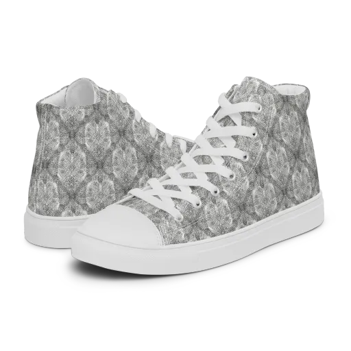 Ivory Filigree on a Men's High Top Canvas Shoes