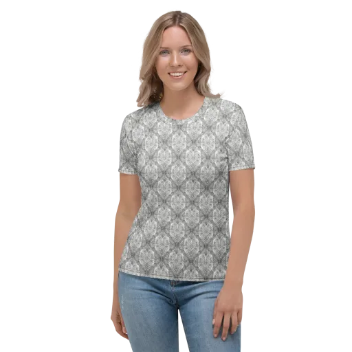 Ivory Filigree on a Women's Crew Neck T-Shirt