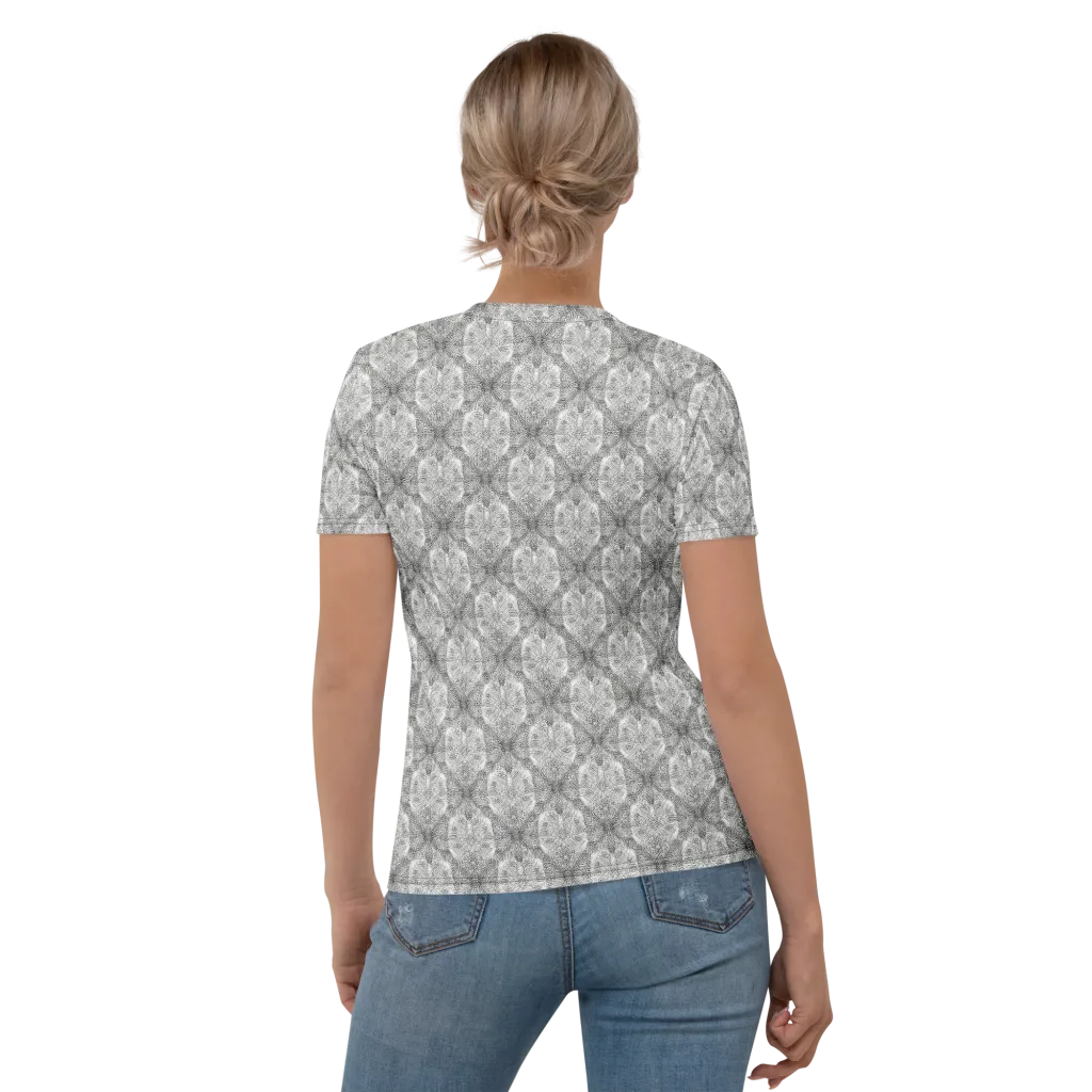 Ivory Filigree on Women's Crew Neck T-Shirt — Back