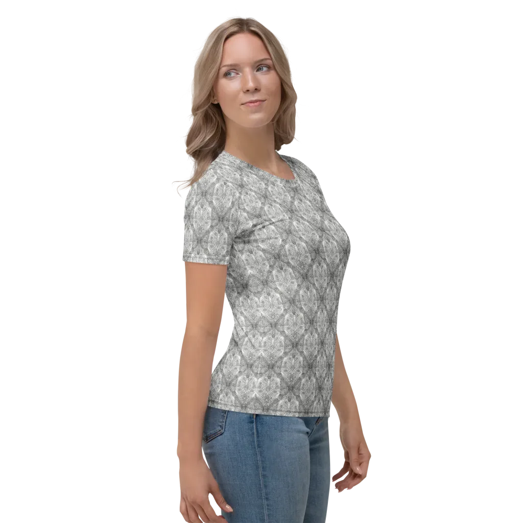 Ivory Filigree on Women's Crew Neck T-Shirt — Right