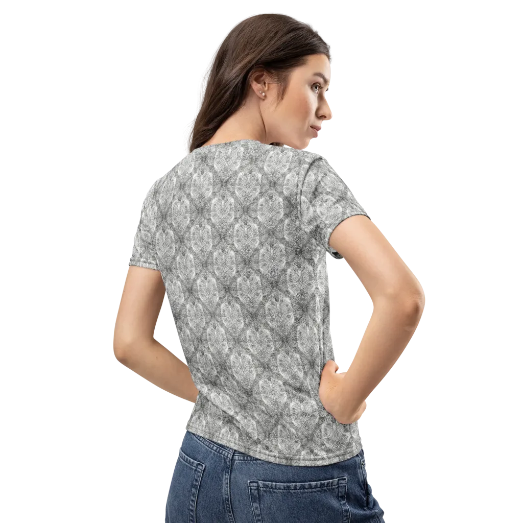 Ivory Filigree on Women's Crew Neck T-Shirt — Back