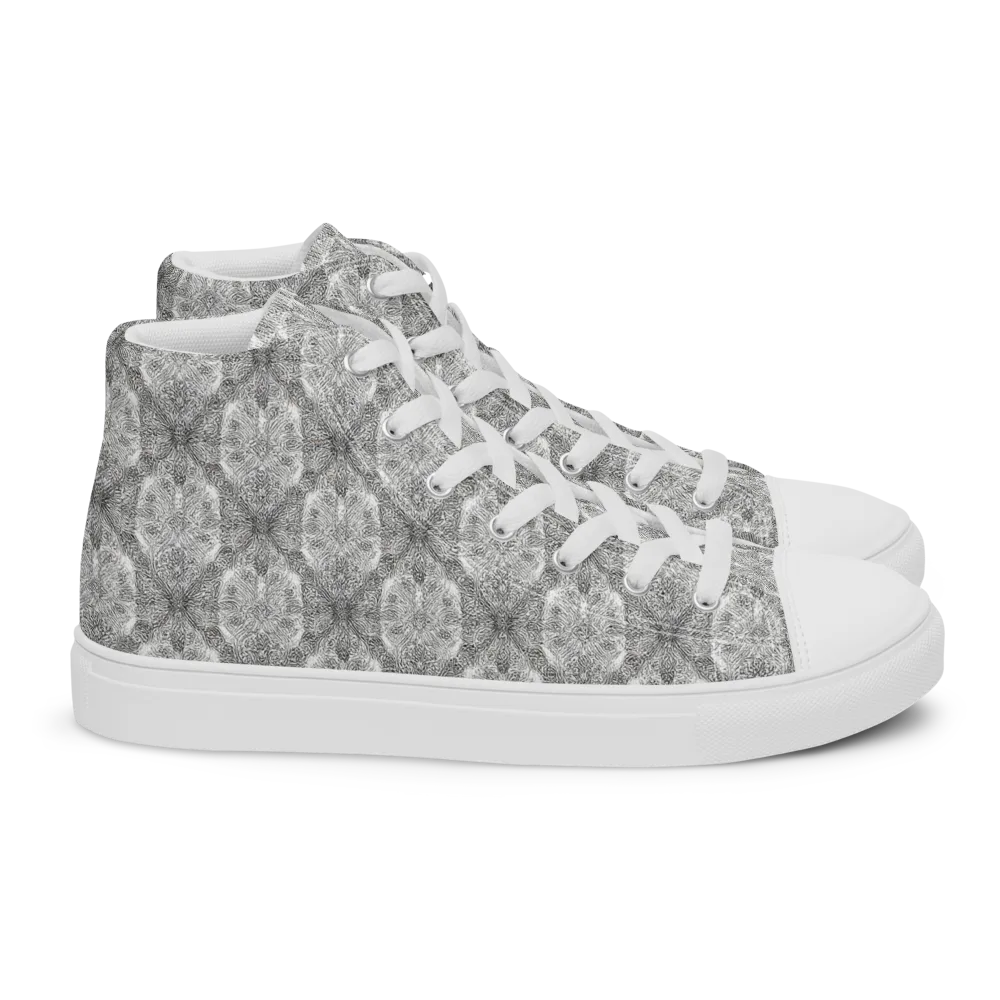 Ivory Filigree on Women's High Top Canvas Shoes — Right