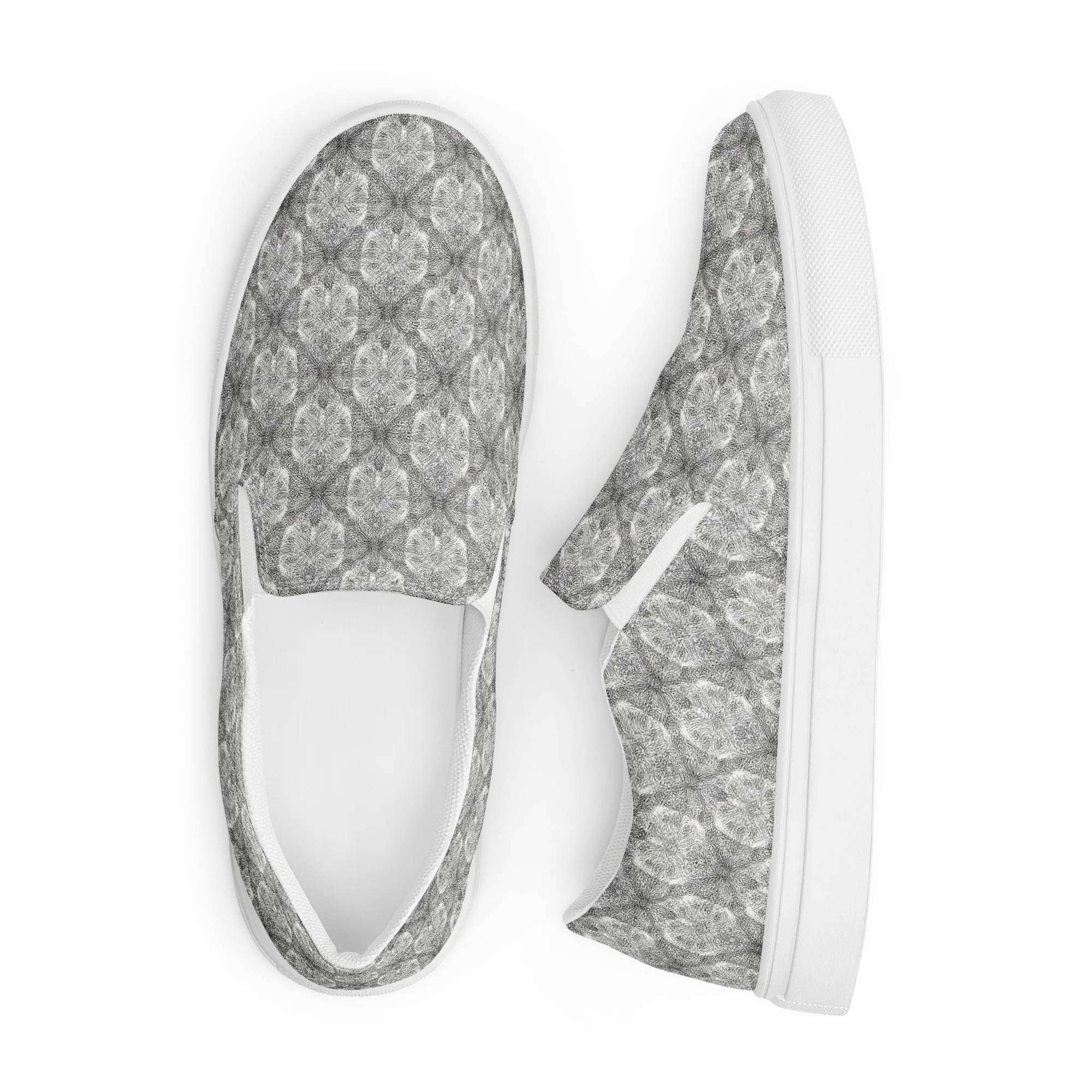 Ivory Filigree on Men's Slip-On Canvas Shoes — Front